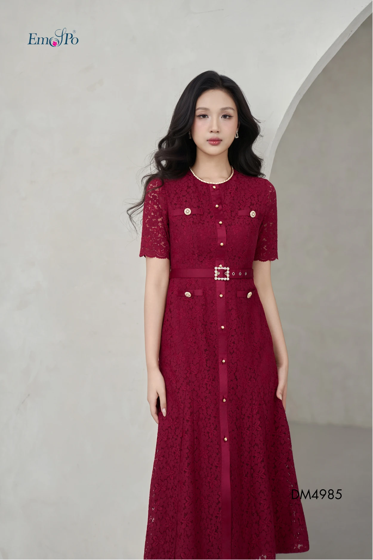 Đầm ren đỏ Ruby Lace DM4985